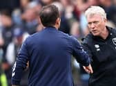 West Ham boss David Moyes shakes hands with Everton manager Frank Lampard. Picture: Julian Finney/Getty Images