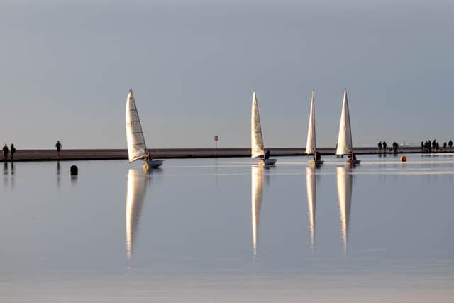 Dinghy sailing at Marine Lake, West Kirby, Wirral. Photo: Aslan - stock.adobe.com