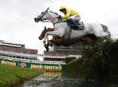 Neptune Collonges ridden by Daryl Jacob (C)  jumps the water jump on its way to winning the Grand National horse race at Aintree Racecourse in Liverpool, north-west England on April 14, 2012.  (AFP PHOTO/ANDREW YATES. (Photo: ANDREW YATES/AFP via Getty Images)