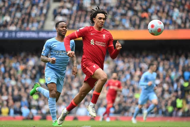 Trent Alexander-Arnold in action for Liverpool against Man City. Picture: Michael Regan/Getty Images