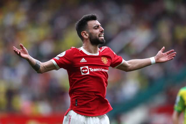 Bruno Fernandes trained following his car crash. Photo: Manchester United via Getty Images