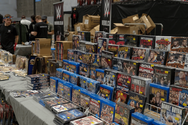 There is a variety of merchandise on sale during the event (For The Love Of Wrestling)