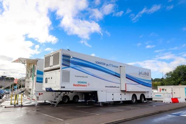 One of the mobile NHS trucks giving lung MOTs. Image: PA Media