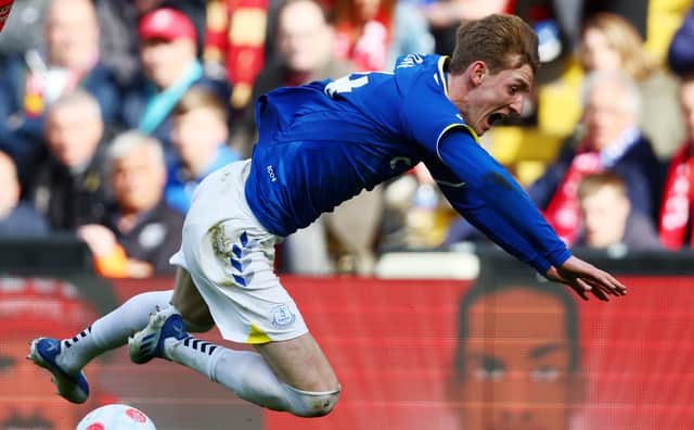 Frank Lampard reckons Anthony Gordon should have won Everton a penalty against Liverpool. Picture: Clive Brunskill/Getty Images