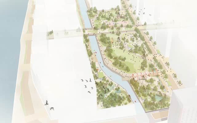 What the new Central Park at Liverpool Waters might look like. Image: Peel L&P