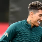 Roberto Firmino is back in Liverpool training. Picture: Andrew Powell/Liverpool FC via Getty Images