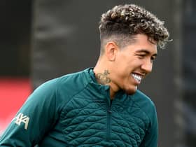 Roberto Firmino is back in Liverpool training. Picture: Andrew Powell/Liverpool FC via Getty Images