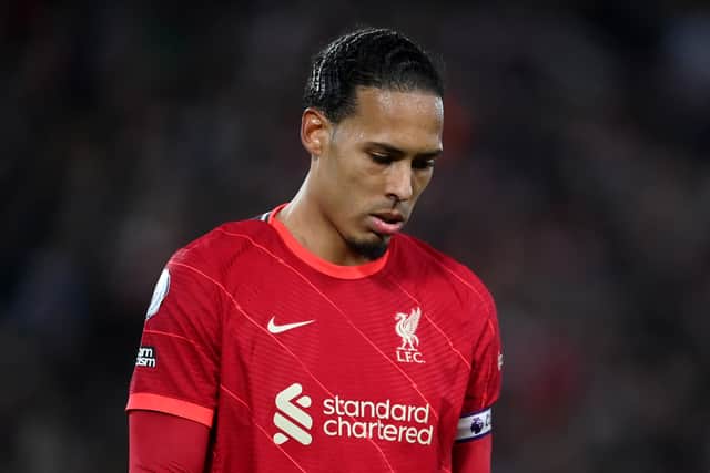 Virgil van Dijk dejected after Liverpool’s draw against Tottenham. Picture: Laurence Griffiths/Getty Images