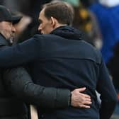 Liverpool manager Jurgen Klopp and Chelsea boss Thomas Tuchel. Picture: JUSTIN TALLIS/AFP via Getty Images
