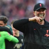Jurgen Klopp celebrates Liverpool’s FA Cup triumph after the final whistle at Wembley. Picture: John Powell/Liverpool FC via Getty Images