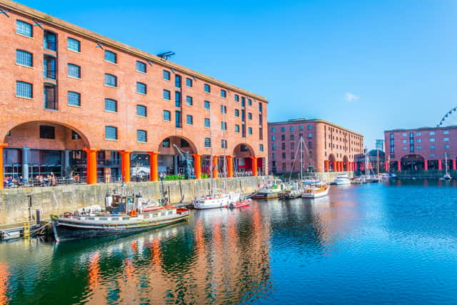 Albert dock in Liverpool during a sunny day, England.