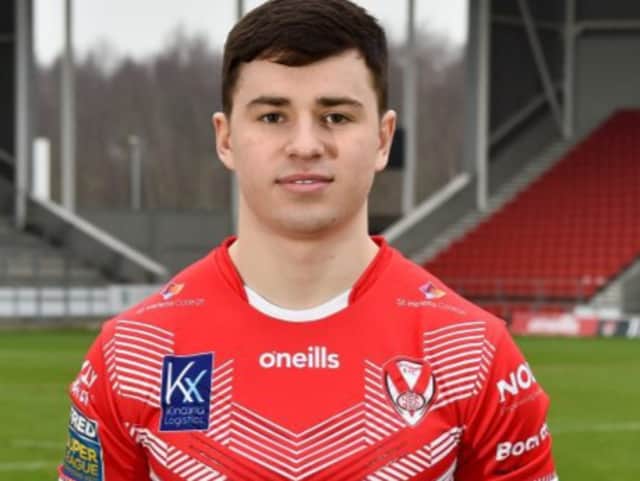 <p>Saints youngster Danny Hill. Image: St Helens RFC</p>