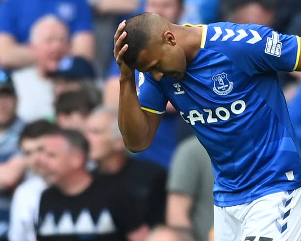 Salomon Rondon was sent off for Everton against Brentford. Picture: Gareth Copley/Getty Images