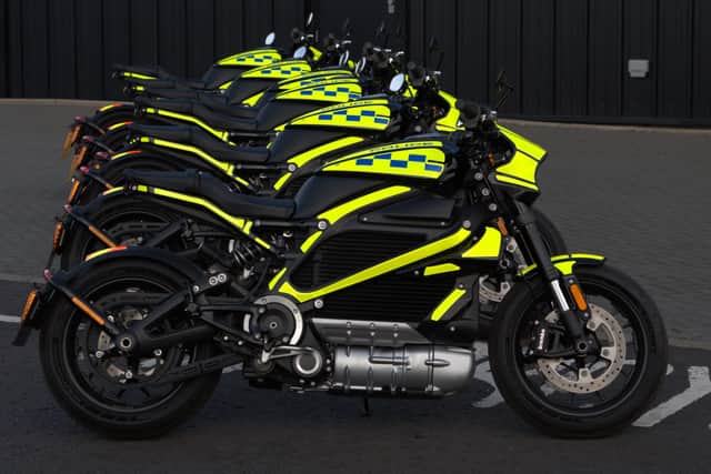 The Harley Davidson Livewire police motorbikes. Image: Harley Davidson