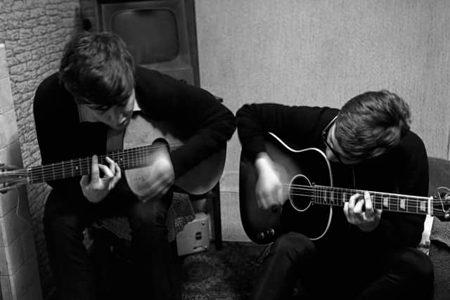 Paul& John rehearse 'I Saw Her Standing There.' 
