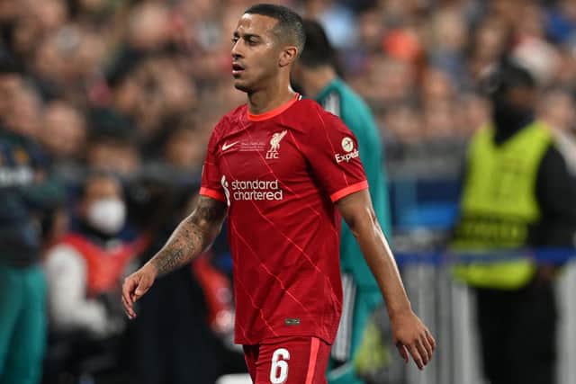 Thiago Alcantara was poor for Liverpool in the Champions League final against Real Madrid. Picture: PAUL ELLIS/AFP via Getty Images