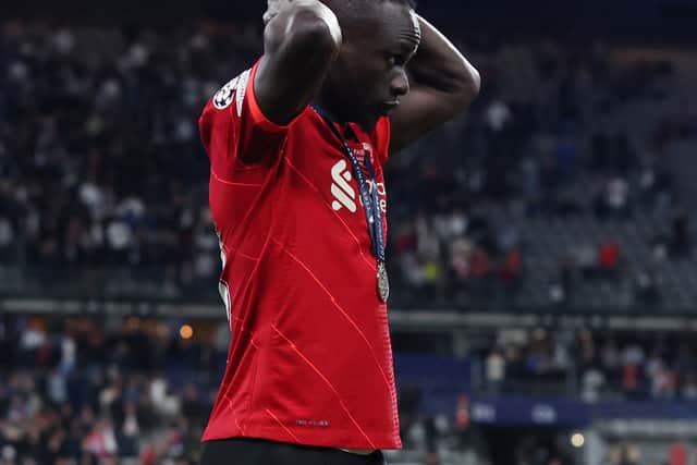 Sadio Mane dejected after Liverpool’s loss to Real Madrid in the Champions League final. Picture: Julian Finney/Getty Images