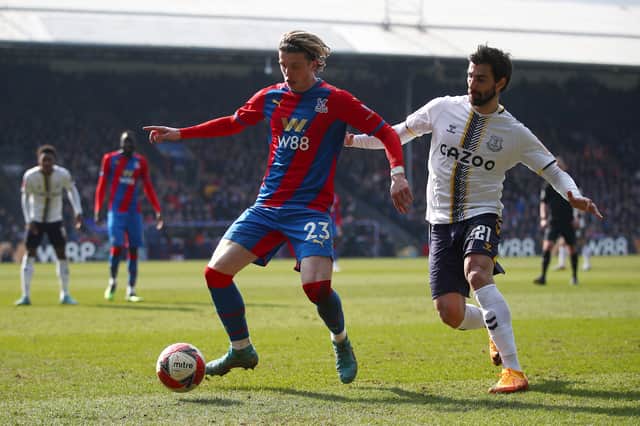Conor Gallagher in action for Crystal Palace against Everton. Picture: Christopher Lee/Getty Images