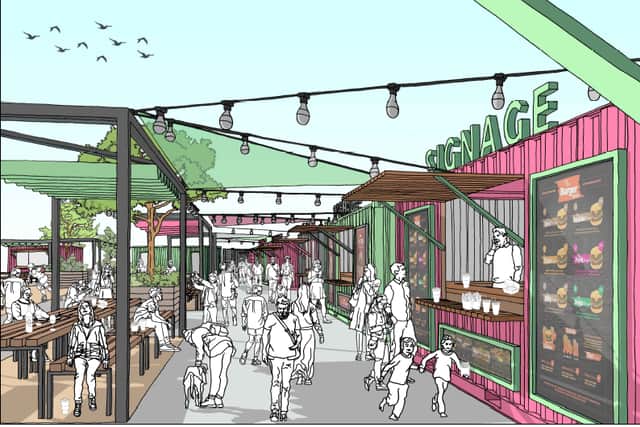 The latest pictures from Sefton Council show how the area should have a host of food and drink stands 