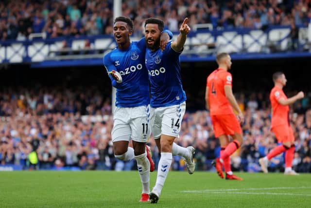 Everton pair Demarai Gray and Andros Townsend. Picture: Alex Livesey/Getty Images