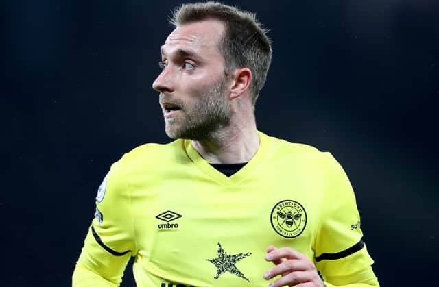 Christian Eriksen is a free agent after spending the second half of the season at Brentford. Picture: Naomi Baker/Getty Images