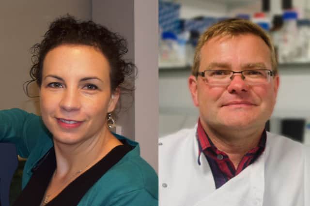 <p>University of Liverpool scientists Professor Claire Eyers and Professor James Stewart of ‘Team Nanobodies’.  (Picture: University of Liverpool)</p>