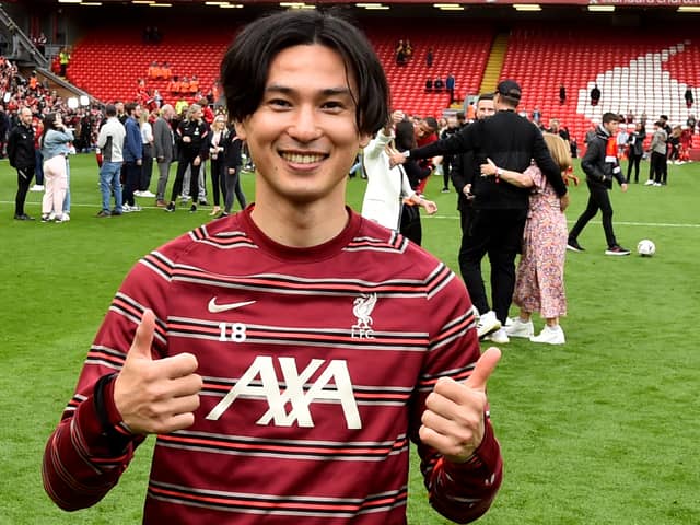 Liverpool forward Takumi Minamino. Picture: Andrew Powell/Liverpool FC via Getty Images