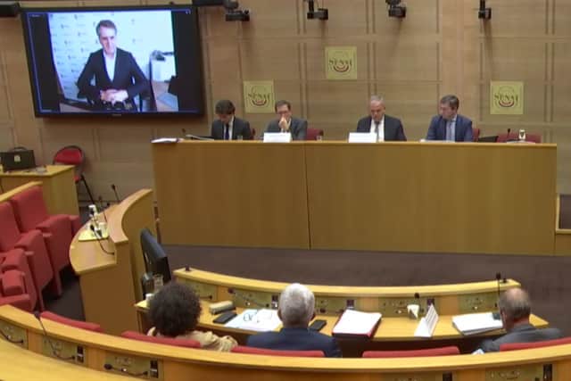 Steve Rotheram speaks via video link to the French Senate