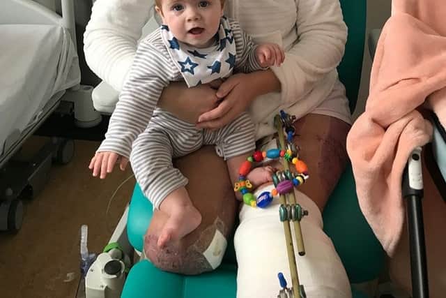 Ruby with her son, Leon, in Aintree University Hospital 