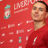 Darwin Nunez has officially signed for Liverpool. Picture:  Nick Taylor/Liverpool FC/Liverpool FC via Getty Images