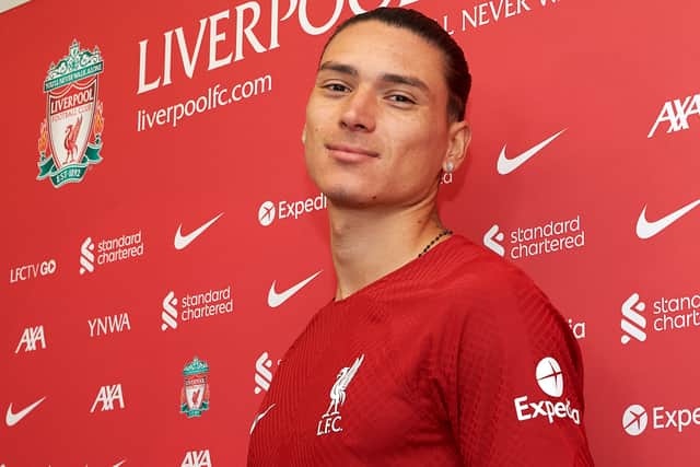 Darwin Nunez has officially signed for Liverpool. Picture:  Nick Taylor/Liverpool FC/Liverpool FC via Getty Images