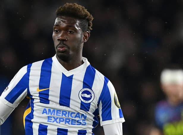 <p>Yves Bissouma in action for Brighton. Picture: GLYN KIRK/AFP via Getty Images</p>