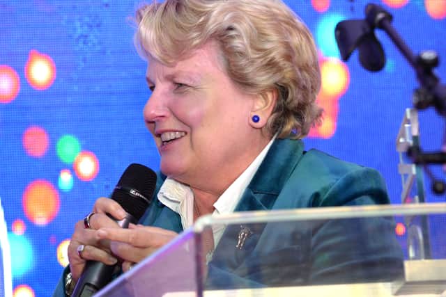Sandi Toksvig wins the Media Personality award at the DIVA Awards 2022. Image: Nicky J Sims/Getty Images for DI
