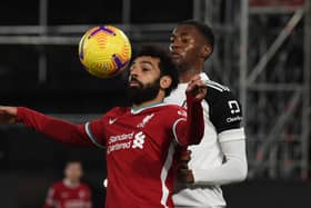 Mo Salah in action for Liverpool against Fulham in the 2020-21 season. Picture: John Powell/Liverpool FC via Getty Images)