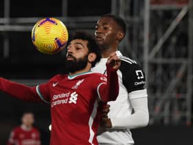 Mo Salah in action for Liverpool against Fulham in the 2020-21 season. Picture: John Powell/Liverpool FC via Getty Images)