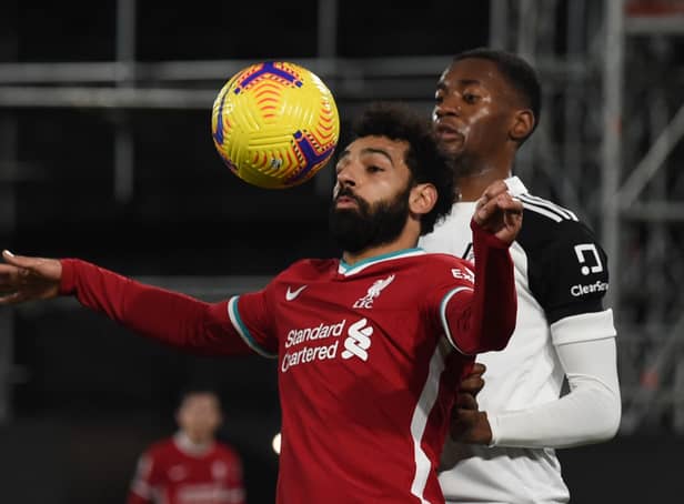 <p>Mo Salah in action for Liverpool against Fulham in the 2020-21 season. Picture: John Powell/Liverpool FC via Getty Images)</p>