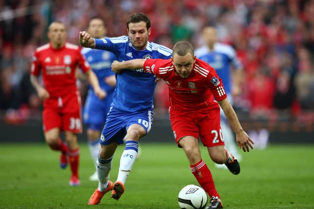 Jay Spearing in action for Liverpool during the 2012 FA Cup final. Picture: Clive Mason/Getty Images