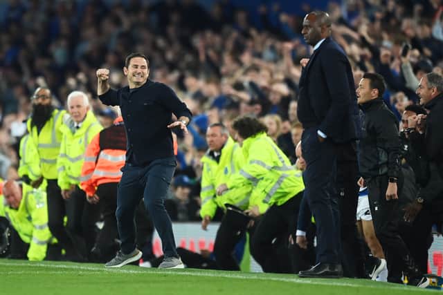 Vieira was caught up in Everton’s pitch invasion