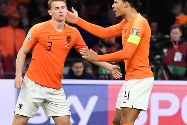 Matthijs De Ligt and Virgil van Dijk playing for Holland. Picture: EMMANUEL DUNAND/AFP via Getty Images