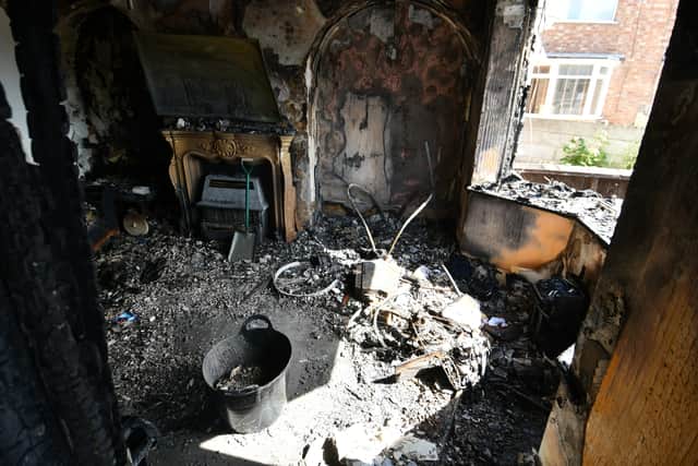 The two-storey terraced home of the family of six was left severely damaged by fire and is now unliveable. Image: Merseyside Fire & Rescue Service