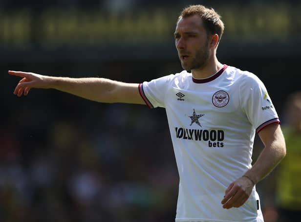 <p>Christian Eriksen of Brentford pictured during the Premier League match (Photo by Matthew Lewis/Getty Images)</p>