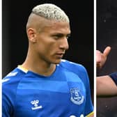 Richarlison, left, and James Tarkowski. Pictures: Getty Images