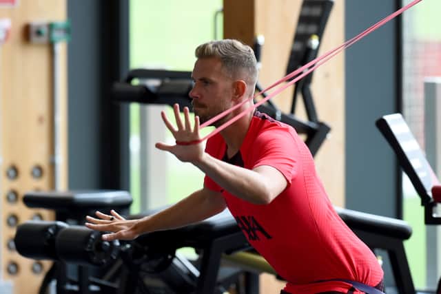 Jordan Henderson was absent from Liverpool training on Thursday. Picture:  Andrew Powell/Liverpool FC via Getty Images