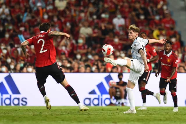 Harvey Elliott in action for Liverpool. Picture: Andrew Powell/Liverpool FC via Getty Images