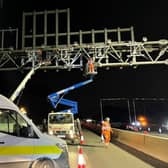 Some of the work involves installing signs on gantries over the eastbound carriageway. Image: National Highways