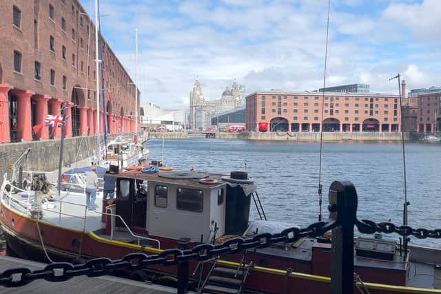 The RedBall Project at the Albert Dock. 