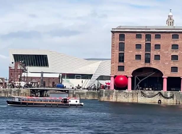<p>The RedBall Project at the Royal Albert Dock.</p>