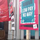 Arriva workers strike in Liverpool. Image: LTV