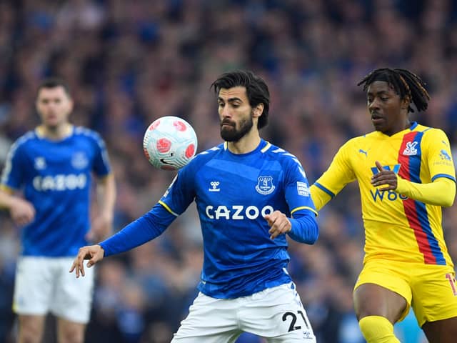 Everton midfielder Andre Gomes. Picture: OLI SCARFF/AFP via Getty Images