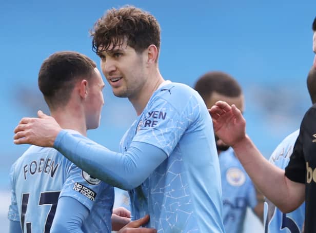 <p>Man City pair Phil Foden and John Stones. Picture: Clive Brunskill/Getty Images</p>